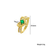 Women's Light Luxury High Grade Zircon Ring With Geometric Design Copper Vacuum Electroplating Of Titanium Steel In Furnace