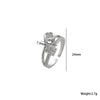 Women's Light Luxury High Grade Zircon Ring With Geometric Design Copper Vacuum Electroplating Of Titanium Steel In Furnace