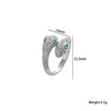 Women's Light Luxury High Grade Zircon Ring With Geometric Design Copper Vacuum Electroplating Of Titanium Steel In Furnace