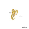 Women's Light Luxury High Grade Zircon Ring With Geometric Design Copper Vacuum Electroplating Of Titanium Steel In Furnace