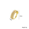 Women's Light Luxury High Grade Zircon Ring With Geometric Design Copper Vacuum Electroplating Of Titanium Steel In Furnace