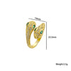 Women's Light Luxury High Grade Zircon Ring With Geometric Design Copper Vacuum Electroplating Of Titanium Steel In Furnace