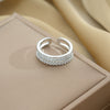 Women's Light Luxury High Grade Zircon Ring With Geometric Design Copper Vacuum Electroplating Of Titanium Steel In Furnace