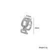 Women's Light Luxury High Grade Zircon Ring With Geometric Design Copper Vacuum Electroplating Of Titanium Steel In Furnace