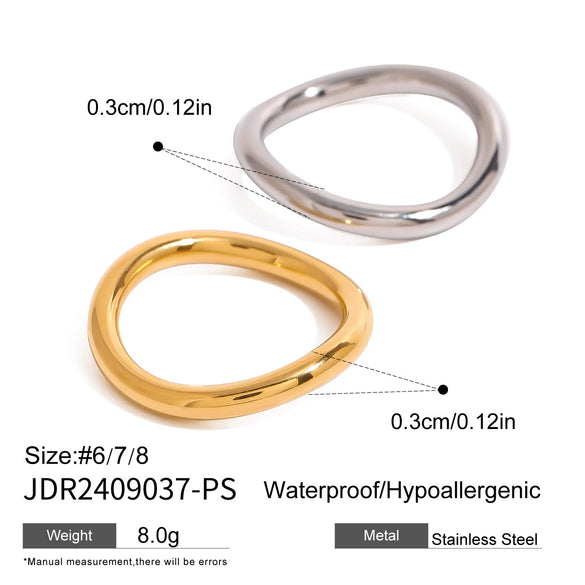 Women's Light Luxury Highend Colorblocking Stainless Steel Geometric Rings With Electroplating Jewelry