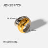 Women's Light Luxury Highend Colorblocking Stainless Steel Geometric Rings With Electroplating Jewelry