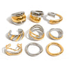 Women's Light Luxury Highend Colorblocking Stainless Steel Geometric Rings With Electroplating Jewelry