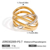 Women's Light Luxury Highend Colorblocking Stainless Steel Geometric Rings With Electroplating Jewelry