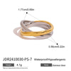 Women's Light Luxury Highend Colorblocking Stainless Steel Geometric Rings With Electroplating Jewelry