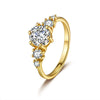 Women's Light Luxury Highend Design S925 Sterling Silver Ring With Moissanite Geometric Style Set With Diamonds