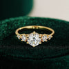 Women's Light Luxury Highend Design S925 Sterling Silver Ring With Moissanite Geometric Style Set With Diamonds