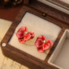 Women's Light Luxury Highend Elegant Copper Flower Electroplated Earrings