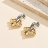 Women's Light Luxury Highend Geometric Hollow Flower Earrings With Vacuum Real Gold Plating In Pvd Furnace