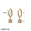 Women's Light Luxury Highend Geometric Zircon Stainless Steel Earrings 18K Goldplated