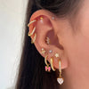Women's Light Luxury Highend Geometric Zircon Stainless Steel Earrings 18K Goldplated