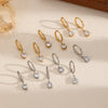 Women's Light Luxury Highend Geometric Zircon Stainless Steel Earrings 18K Goldplated