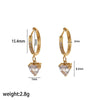 Women's Light Luxury Highend Geometric Zircon Stainless Steel Earrings 18K Goldplated