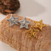 Women's Light Luxury Highend Nonfading Starshaped Titanium Steel Electroplated Earrings With Gold And Silver Color Matching