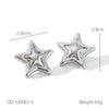Women's Light Luxury Highend Nonfading Starshaped Titanium Steel Electroplated Earrings With Gold And Silver Color Matching