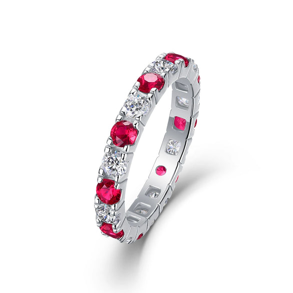 Women's Light Luxury Highend 925 Silver Ring Geometric Pattern Inlay With Sapphire And Moissanite