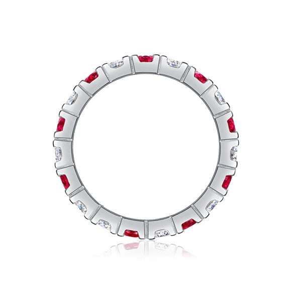 Women's Light Luxury Highend 925 Silver Ring Geometric Pattern Inlay With Sapphire And Moissanite