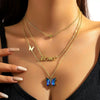 Women's Light Luxury Highend Zinc Alloy And Artificial Crystal Butterfly Pendant Necklace With Electroplating Treatment And Insects Letters Numbers Text Pattern