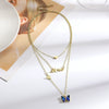 Women's Light Luxury Highend Zinc Alloy And Artificial Crystal Butterfly Pendant Necklace With Electroplating Treatment And Insects Letters Numbers Text Pattern