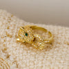 Women's Light Luxury Hip Hop Leopard Copper Ring With Microinlay Zircon And Geometric Design
