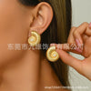 Women's Light Luxury Hypoallergenic Stainless Steel Conch Earrings With Bow Tie Pattern And Electroplating Treatment