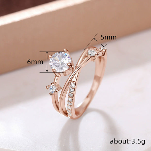 Women's Light Luxury Ins Style Ring Copper Zirconia Universe Planet Track Design