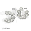 Women's Light Luxury Leaf Shaped Stainless Steel Drop Earrings With Rhinestone Inlay And C Shaped Diamond Set Design