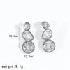 Women's Light Luxury Leaf Shaped Stainless Steel Drop Earrings With Rhinestone Inlay And C Shaped Diamond Set Design