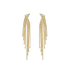 Women's Light Luxury Mixed Gemstone Geometric Tassel Earrings With Electroplating