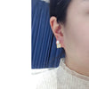 Women's Light Luxury Natural Freshwater Pearl And Sea Shell Earrings In Square Shape S925 Sterling Silver And 18K Goldfilled