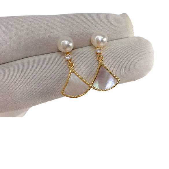 Women's Light Luxury Natural Freshwater Pearl And Sea Shell Motherofthesea S925 Sterling Silver Earrings