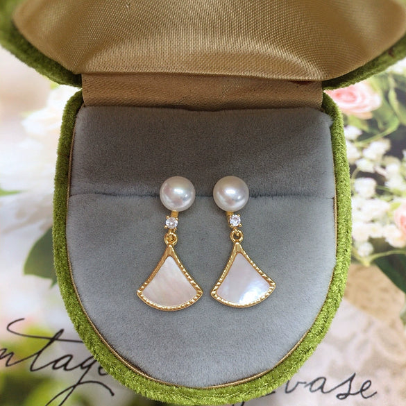 Women's Light Luxury Natural Freshwater Pearl And Sea Shell Motherofthesea S925 Sterling Silver Earrings