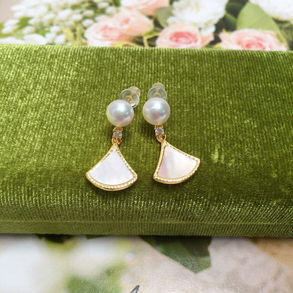 Women's Light Luxury Natural Freshwater Pearl And Sea Shell Motherofthesea S925 Sterling Silver Earrings