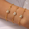 Women's Light Luxury Niche Butterfly Bead Bracelet With Natural Fritillaria And 3A Zircon 316L Stainless Steel Plated 18K True Gold Electroplated Geometric And Animal Patterns