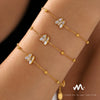 Women's Light Luxury Niche Butterfly Bead Bracelet With Natural Fritillaria And 3A Zircon 316L Stainless Steel Plated 18K True Gold Electroplated Geometric And Animal Patterns