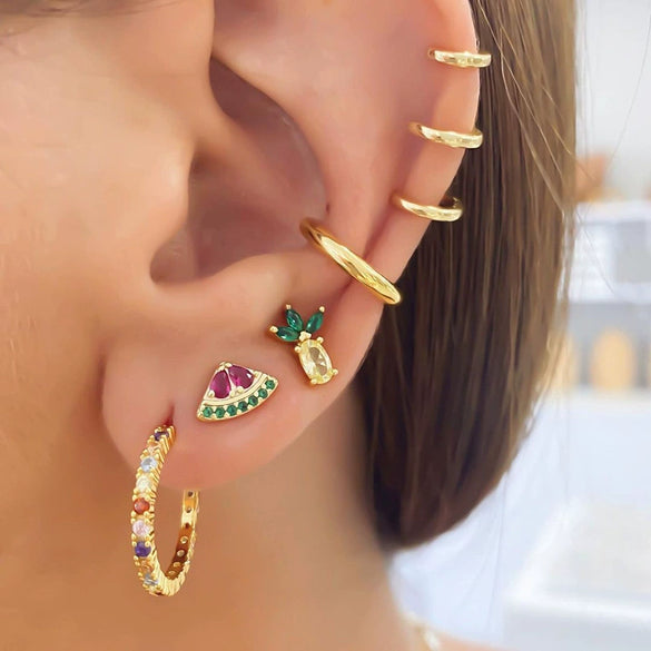 Women's Light Luxury Niche Fashion Distinctive Zircon Earrings With Fruit Pattern