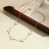 Women's Light Luxury Niche Highend Sense Fourleaf Clover Zinc Alloy Clavicle Chain Ochain Necklace With Geometric Pattern And Electroplating Treatment