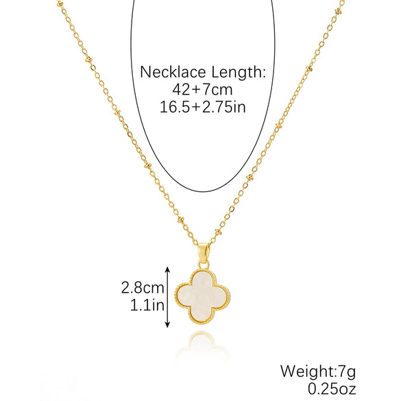 Women's Light Luxury Niche Highend Sense Fourleaf Clover Zinc Alloy Clavicle Chain Ochain Necklace With Geometric Pattern And Electroplating Treatment
