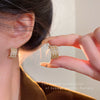 Women's Light Luxury Niche Temperament Geometric Copper Electroplated Zircon Pearl Earrings