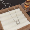 Women's Light Luxury Niche Ushaped Titanium Steel Necklace With Mixed Gemstone Setting Pendant And Cross Chain Electroplated
