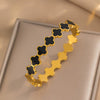 Women's Light Luxury Oildropping Fourleaf Clover Titanium Steel Bracelet With Vacuum Furnace Electroplating Nonfading Antiallergic