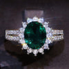 Women's Light Luxury Oval Copper Ring With Geometric Style And Zircon Design