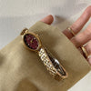 Women's Light Luxury Quartz Wristwatch Zinc Alloy Case Oval Dial Medieval Style
