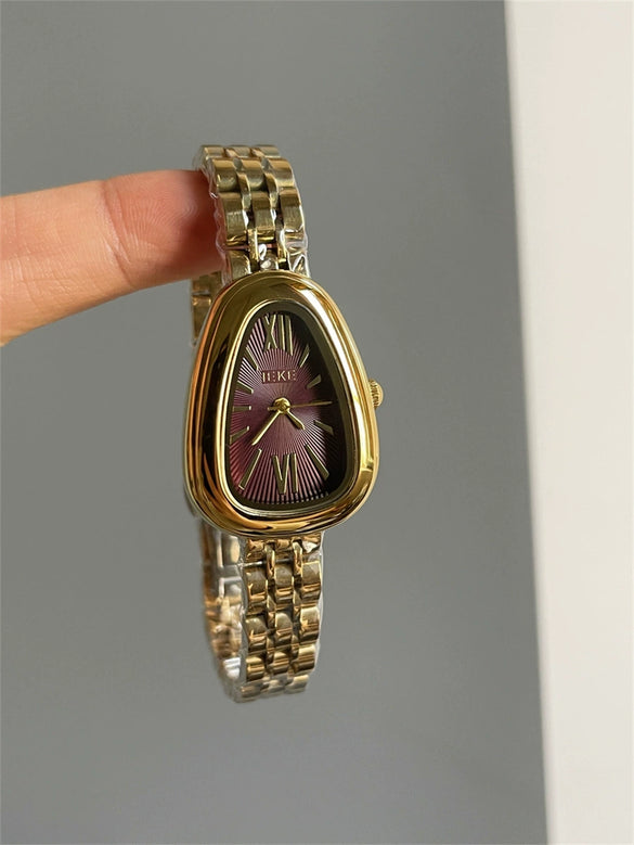 Women's Light Luxury Quartz Wristwatch Zinc Alloy Case Oval Dial Medieval Style