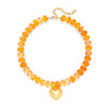 Women's Light Luxury Resin Heart Pendant Necklace With Bead Chain Electroplated Heart Shaped Fashion Jewelry
