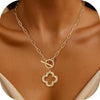 Women's Light Luxury Retro Alloy Cross Necklace With Heart Shaped Pendant Electroplated Clavicle Chain Jewelry
